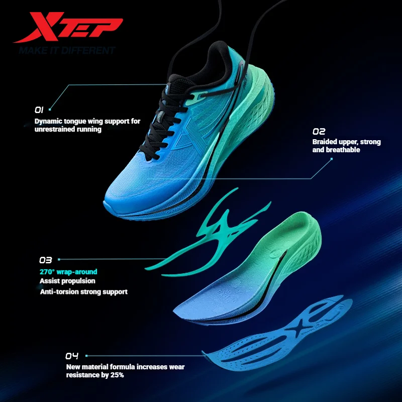 Xtep Five Speed 3.0 For Men 2025 Spring And Autumn Comfortable Casual Shoes Breathable Training Jogging Sneakers 875319110002