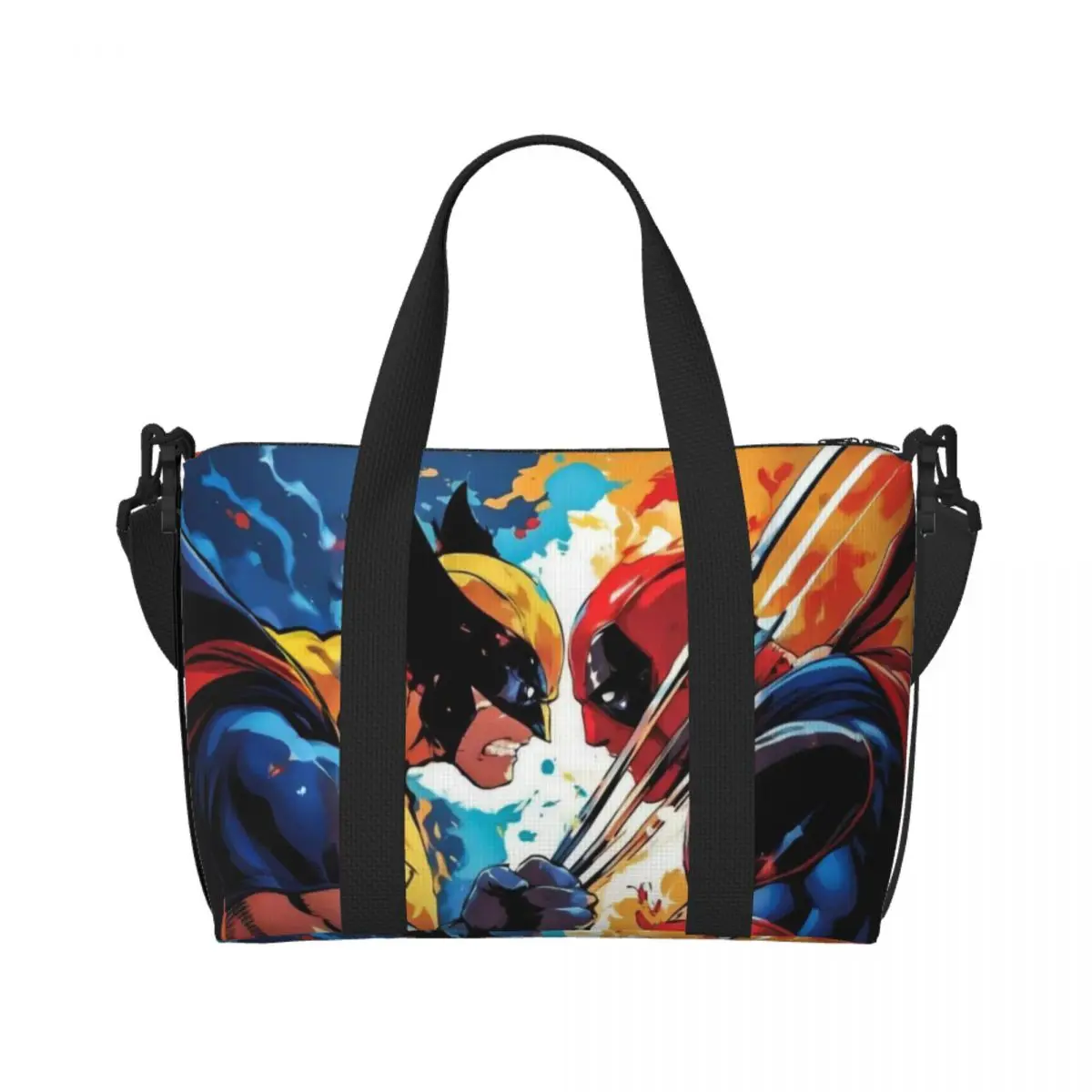 Custom Graffiti Design Wolverine Tote Bag Women Large Capacity Anime Cartoon Gym Beach Travel Bags