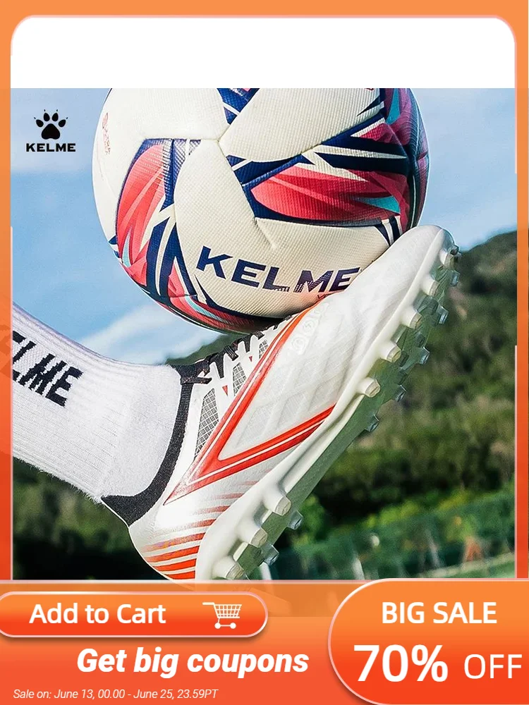 

KELME MG Football Boot Professional Training Anti-Slippery Short Nails Sports Shoes Artificial Grass Speed Type Soccer Shoes