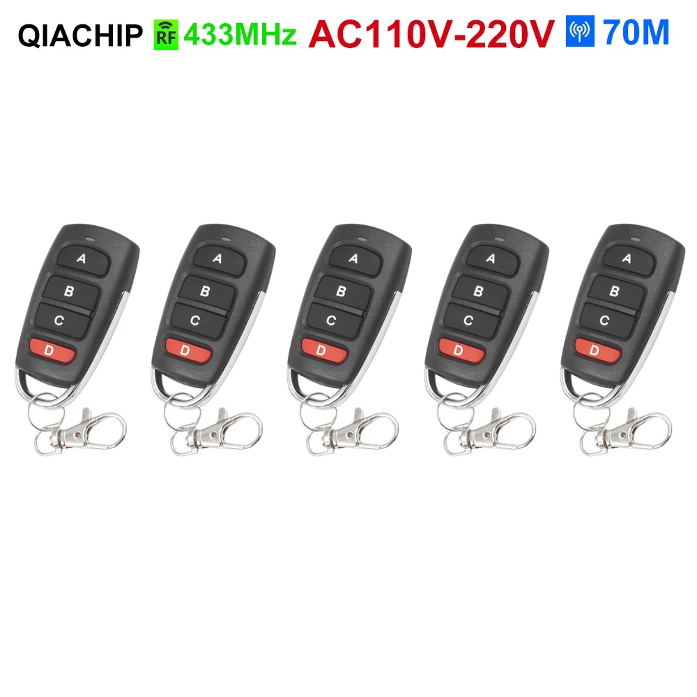 Kit Telecomando RF 4 Canali 433 MHz – Ricevitore Con 2 Trasmettitori Per Porta Garage, Tende E Luci