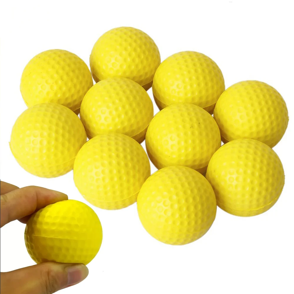 2/4/6/10pcs Yellow PU Foam Golf Balls Sponge Elastic Indoor Outdoor Practice Training Durable for Sports Accessories TMZ