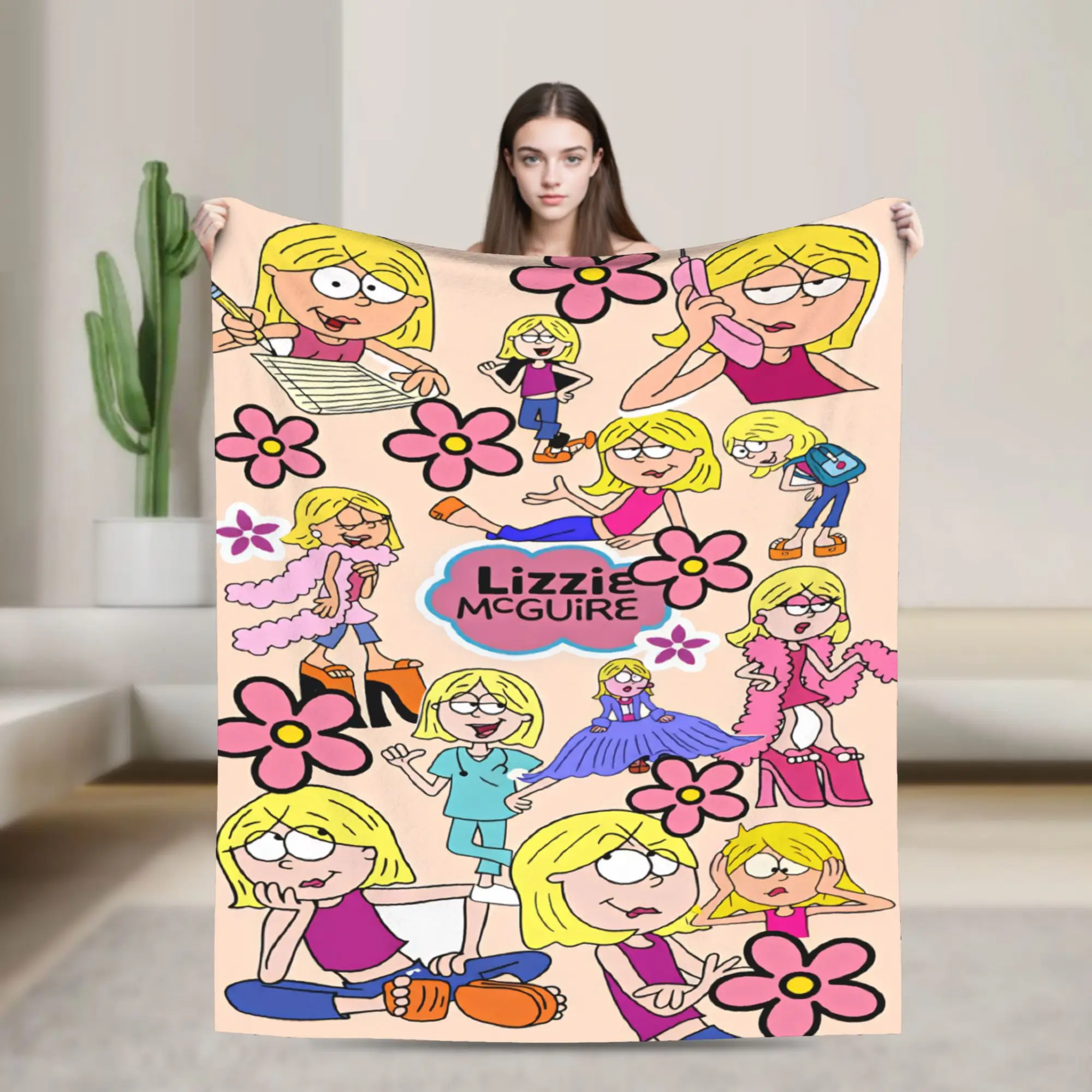 Lizzies Cartoon McGuires Warm Soft Blanket  Travel Plush Throw Blanket Print Bedroom Flannel Bedspread Sofa Bed Cover