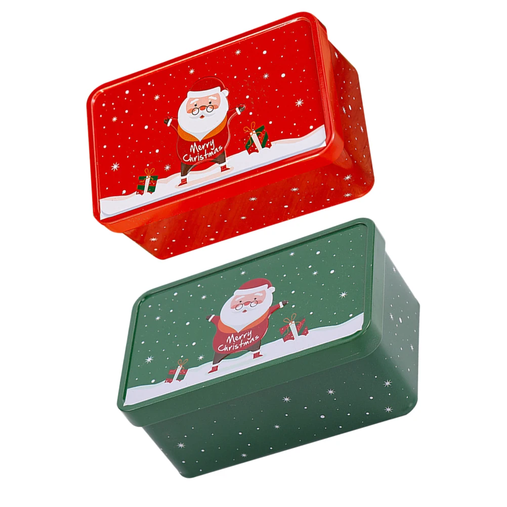

2 Pcs Candy Box Christmas Favor Tins Cookie Cans Baking with Lids Snowflake Crisp