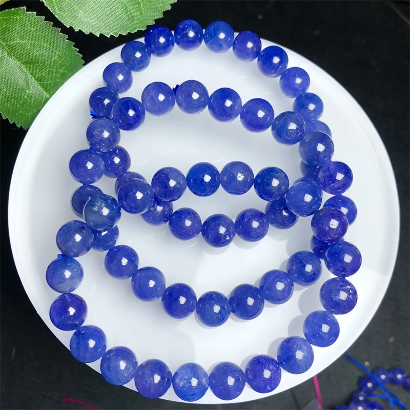 Natural Tanzanite Bracelet Couple Energy Yoga Bracelet Men Women Healing Fengshui Jewelry Gift 1pcs 8/9/10/11MM