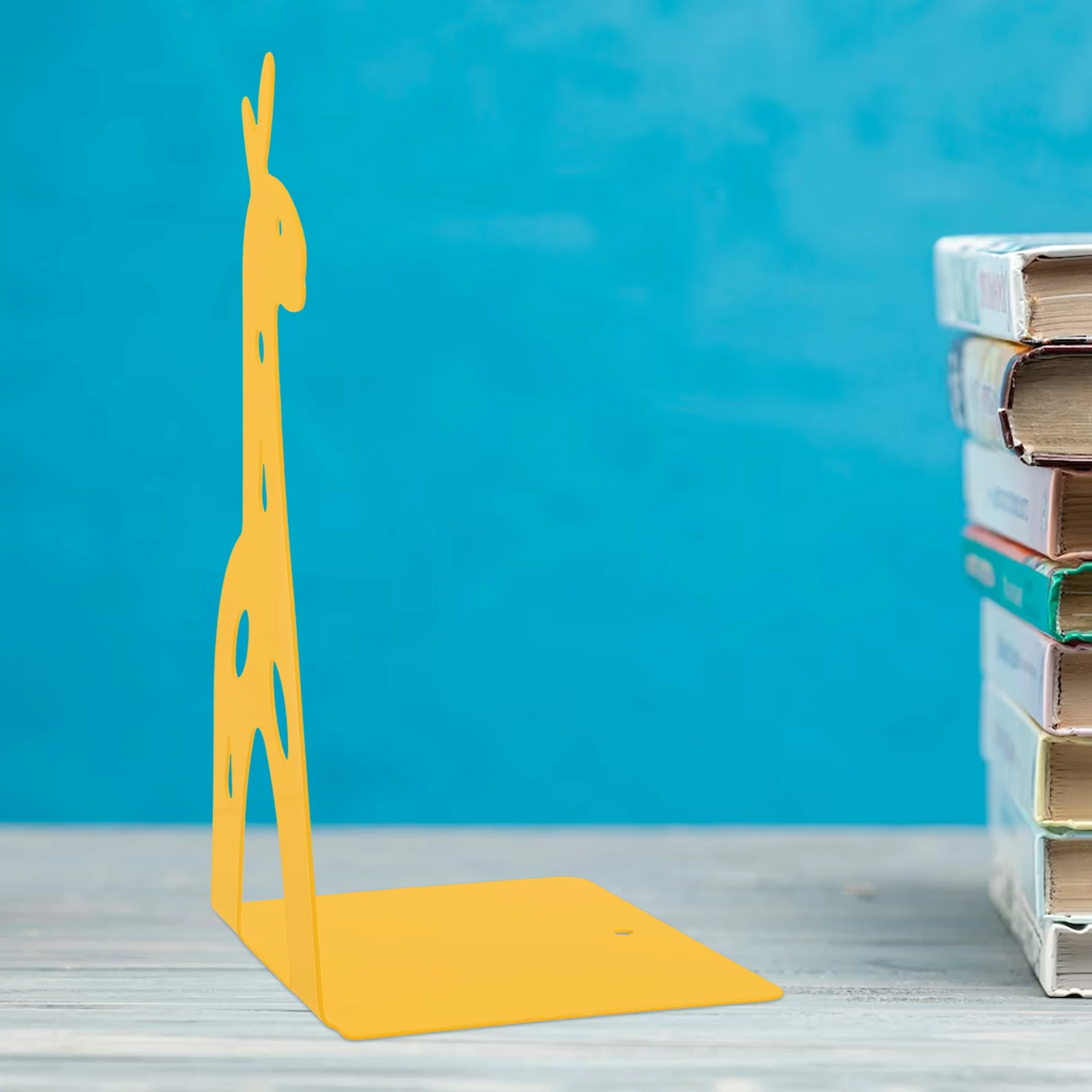 

1 Pair Giraffe Design Metal Bookends Non-Slip Book Organizer For Home Office Classroom Libraries Magazines Files Cd Holders