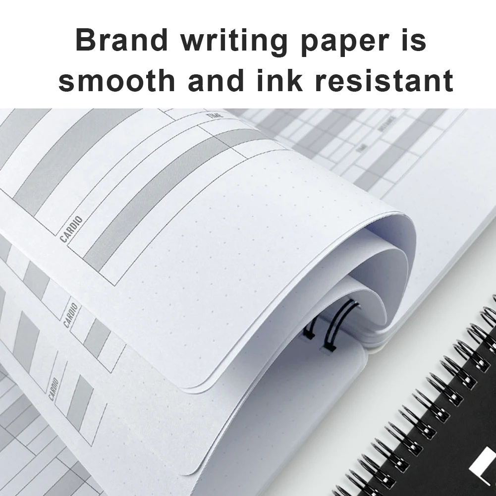 สมุดเจาะออกกำลังกายสมุด A5สำหรับยิมและการออกกำลังกายที่บ้าน