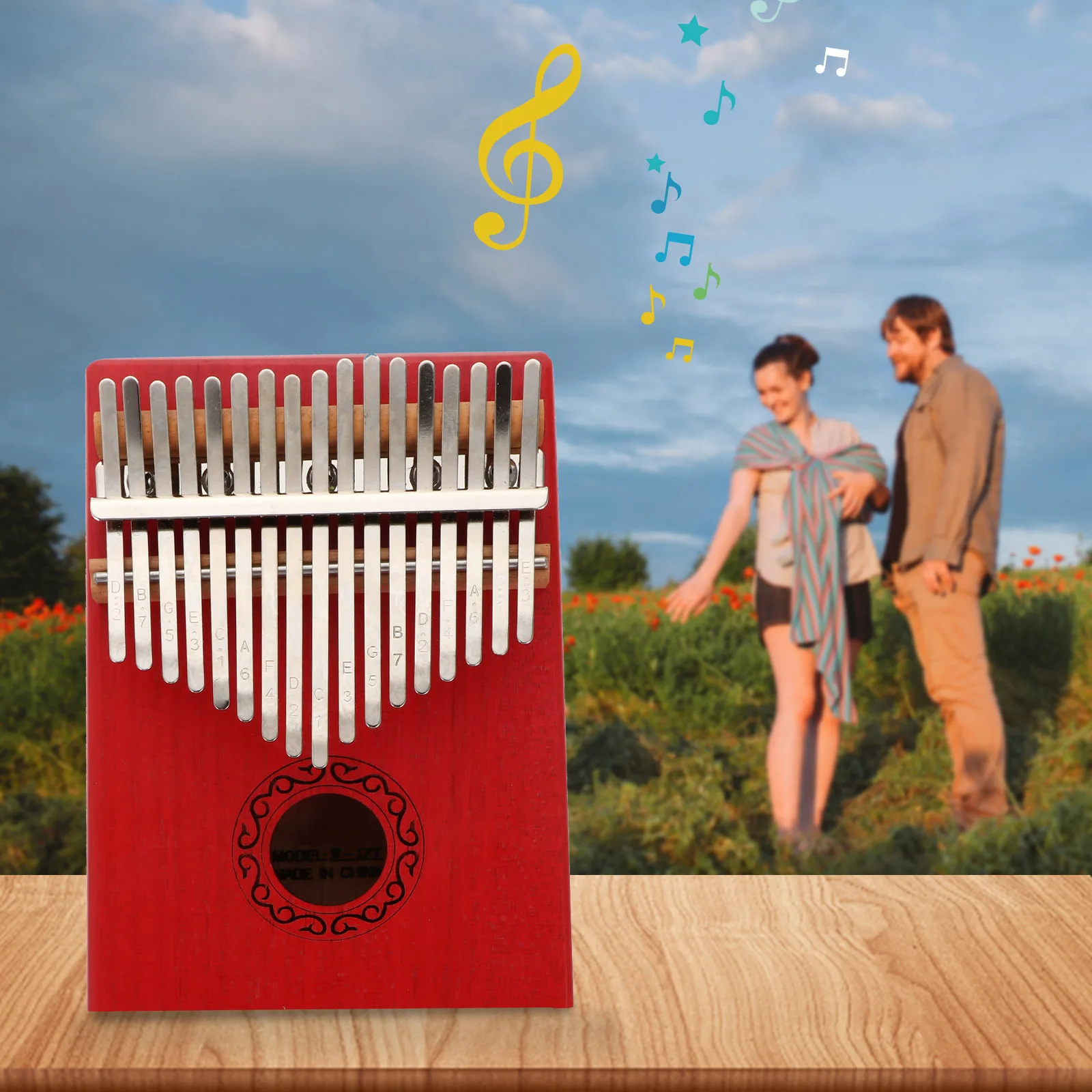 المبتدئين كاليمبا المحمولة الإبهام البيانو مادة خشبية دائم استخدام طويل الأمد الحرفية المهنية حقيبة التخزين وشملت