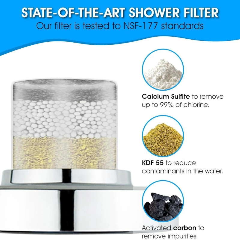 ABS Plated 4 Inch Round Shower Head 20 Level Boost Filter Integrated High Pressure Bath Sprayer