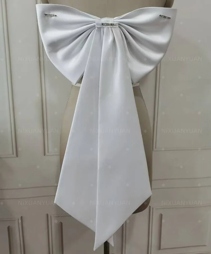 Braut-Satin-Schleife für Hochzeitskleid-Knoten, separater, abnehmbarer langer Satin-Knoten-Kleidergürtel