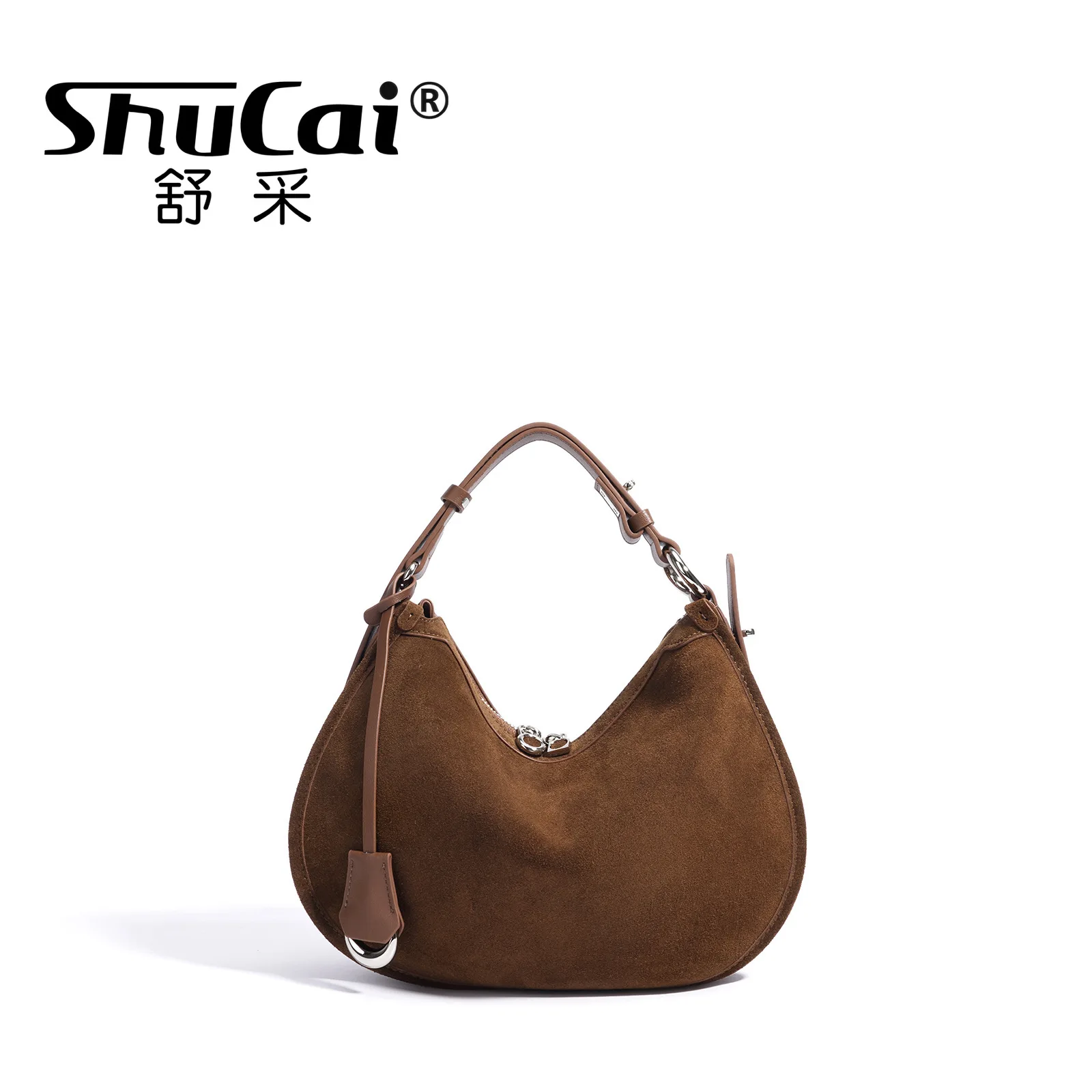 

Women's Frosted Leather Crescent Shoulder Bag Fashion Retro Trend Ladies Suede Cowhide Crossbody Handbag Female High Quality