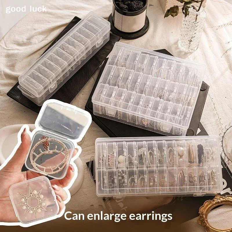 AnswerTransparent Plastic Box Nail Art Jewelry Rhinestone Diamond Desktop Storage Box Component Parts Classification Container