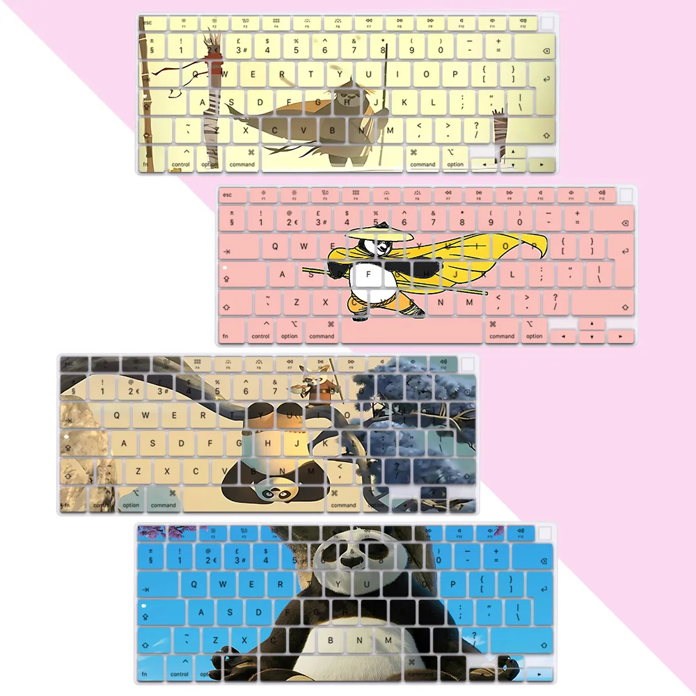 

Kung Fu Pandas EU Layout Color Print Soft Silicone Keyboard Cover For Macbook 2020 Air A2179 A2337