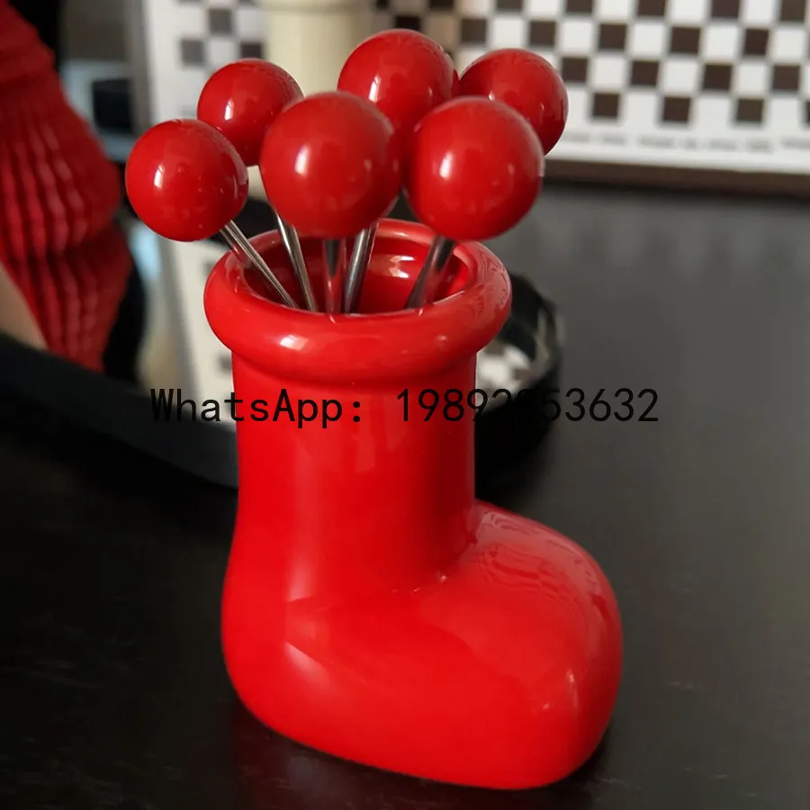 PYJ Christmas red shoes stainless steel creative ceramic storage tank