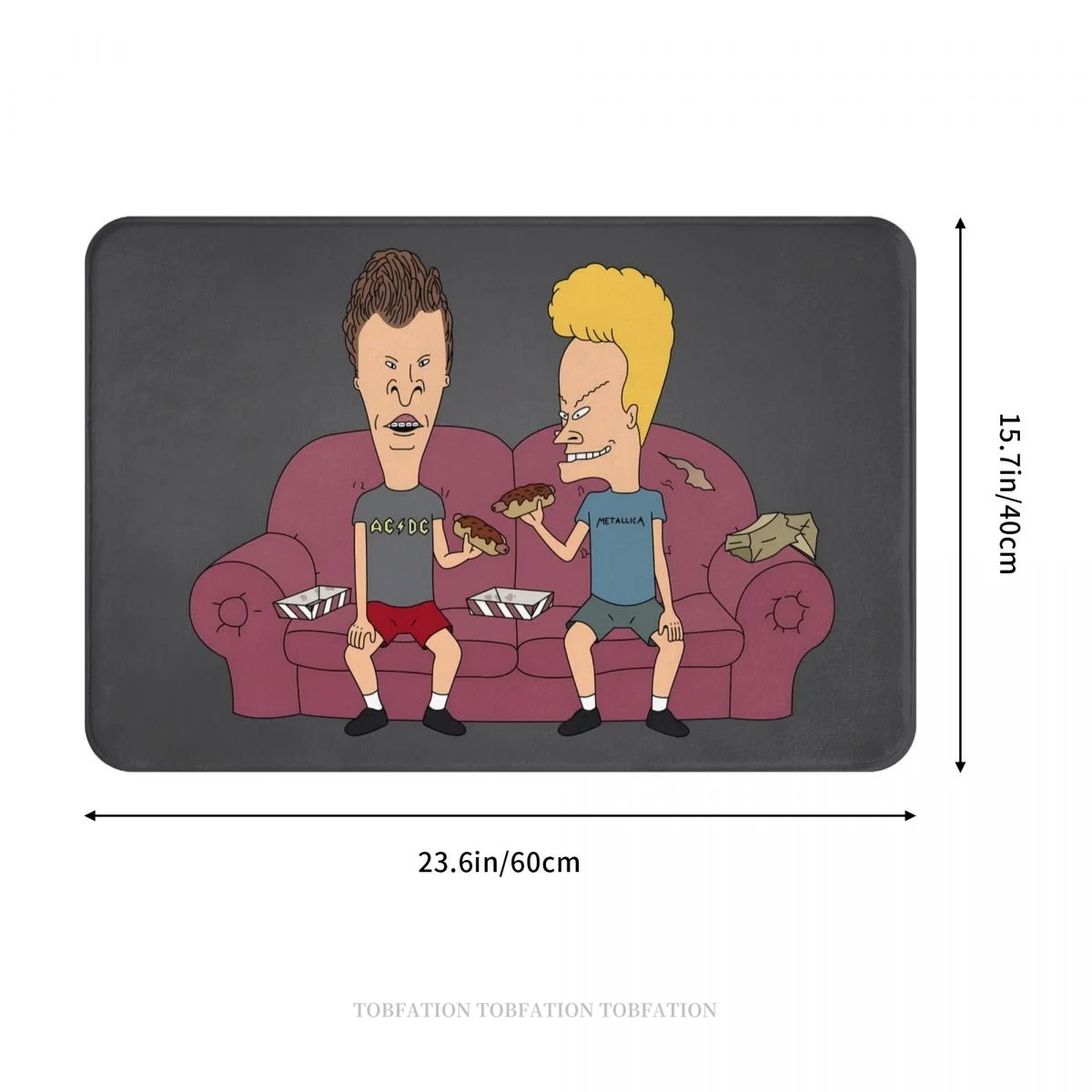 Beavis and Butthead Funny Sarcastic Cartoon Non-slip Doormat Eating Bread Bath Kitchen Mat Outdoor Carpet Indoor Pattern Decor