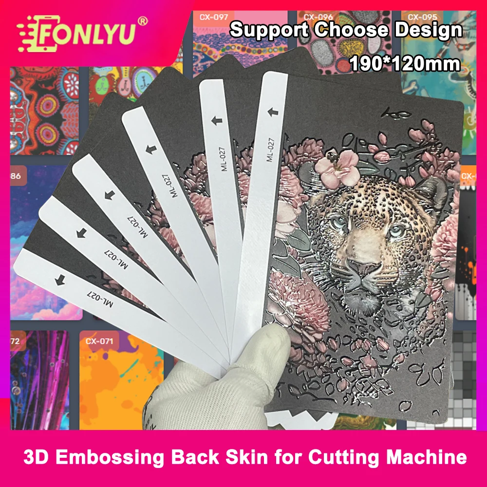 

FONLYU Customized 3D Relief Phone Back Skin Stickers Embossed Colorful Printed Rear Membrane Cover for Hydrogel Cutting Machine