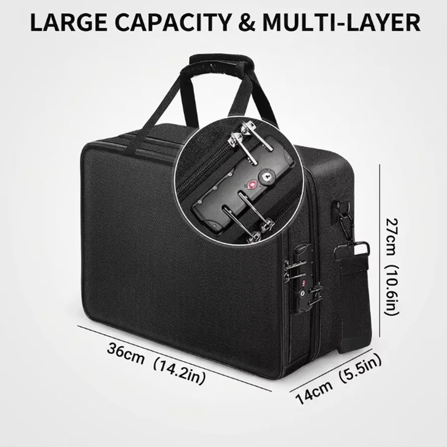 Fireproof Document Storage Bag Way Carry Fire & Water Resistant Expandable File Organizer with Shoulder Strap A4/Letter Size