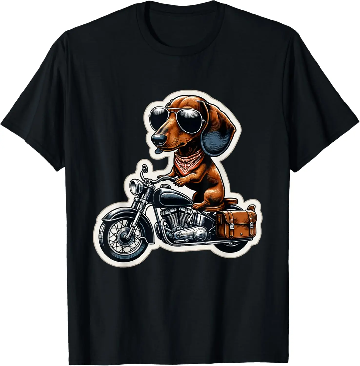 

Funny Dachshund Wiener Dog Riding Motorcycle Bike Biker Dogs T-Shirt