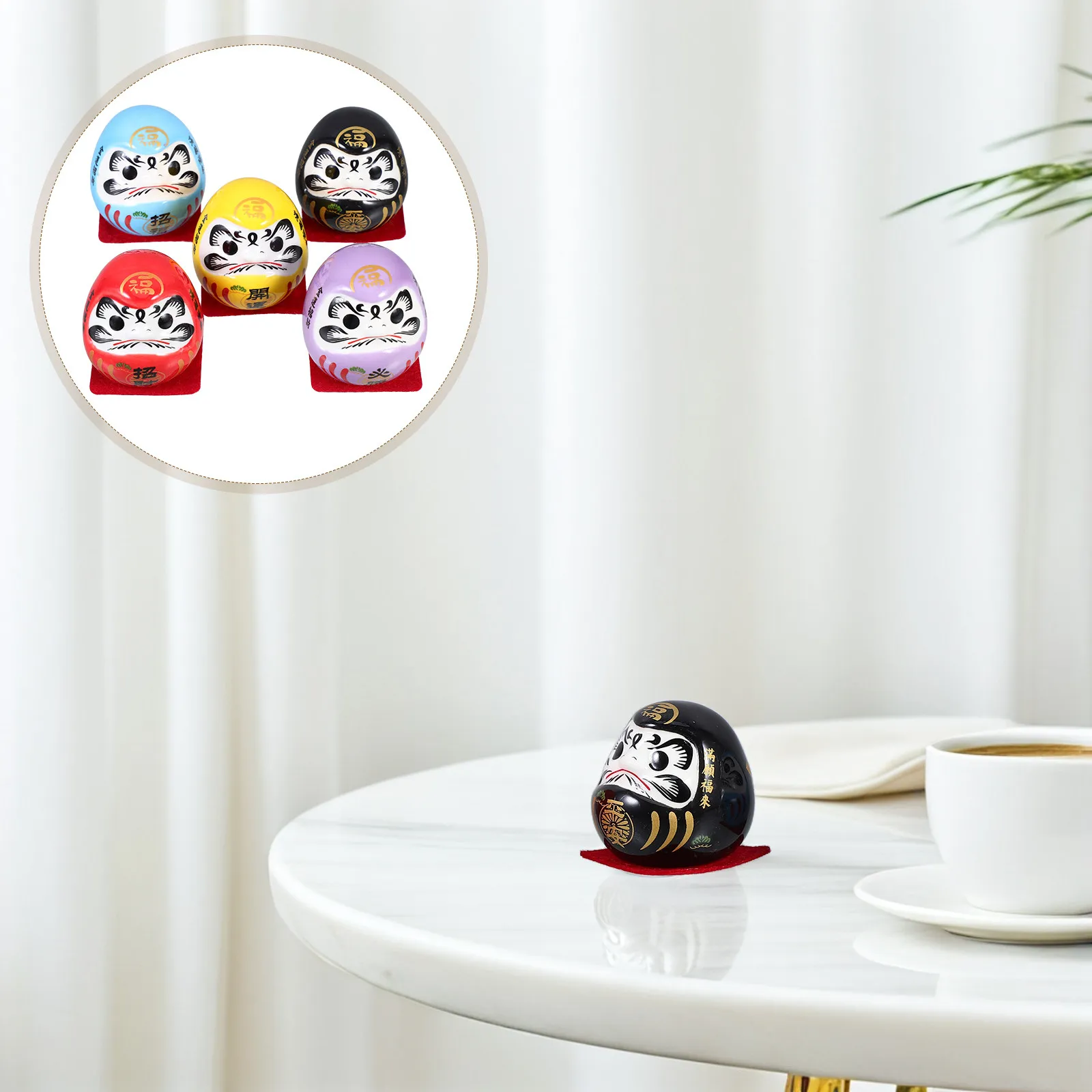 

Набор из 5 керамических миниатюрных фигурок счастливых котиков в японском стиле для привлечения богатства и удачи, декор для дома и офиса, азиатский декор