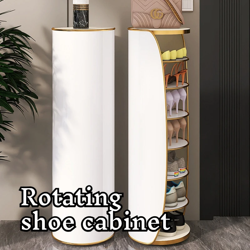 Rotating space-saving shoe cabinet vertical multi-layer light luxury Shoe organizer cylindrical meuble chaussure home furniture