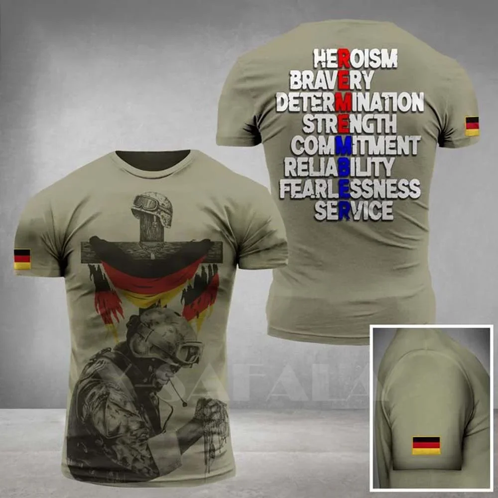 GERMAN-AIR-FORC-ARMY Solidier Country 3D Printed High Quality Milk Fiber T-shirt Summer Round Neck Men Female Casual Top-3