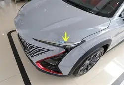 2pcs For Changan Uni-t Unit 2020 + Stainless Steel Car Front Headlight Eyebrow Decoration Trim Strips Sticker Exterior Styling