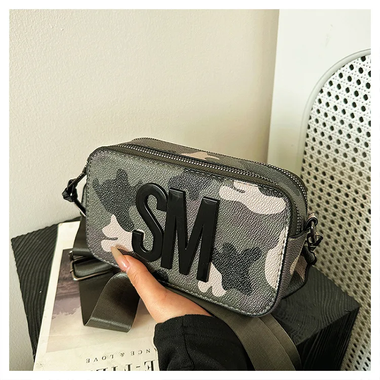 2025, Neuankömmling, koreanischer Stil, Damentasche – leichte, luxuriöse Camouflage-Schulter-Crossbody-Tasche, kleine quadratische Tragetasche für Streetwear
