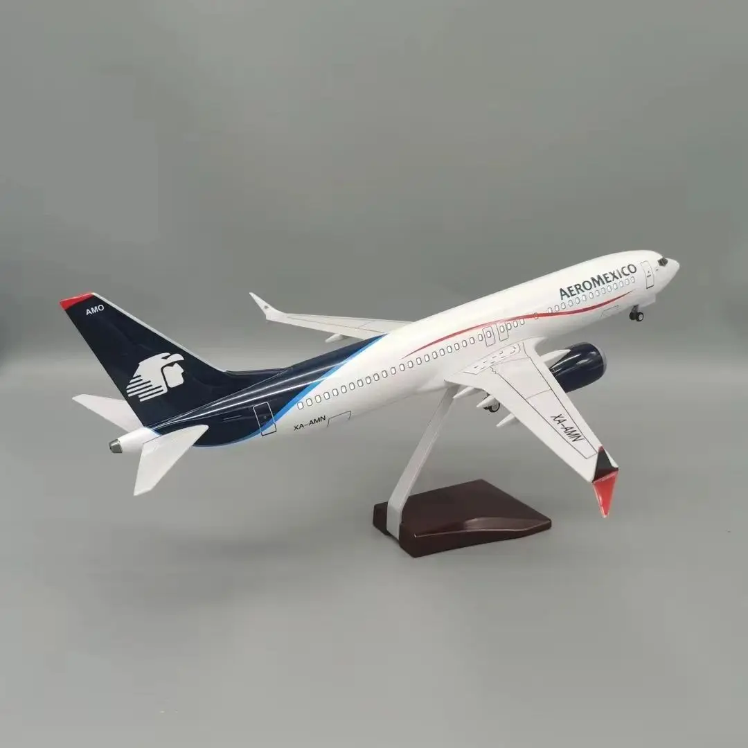 Aviation Mexican Model 47cm MAX AEROMEXICO Airlines B737 1/85 Scale Resin Aircraft Replica Aviation Airplane Model Gift Decor