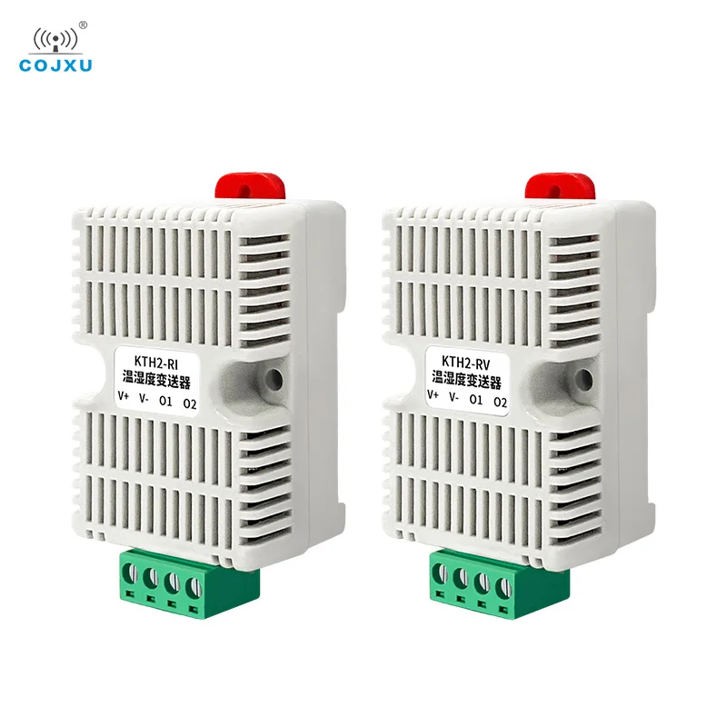 Temperature & Humidity Transmitter 4-20mA/0-10V 0.2℃ Accurancy COJXU KTH2-RV KTH2-RI DIN35 Rail Mounting Industrial-grade