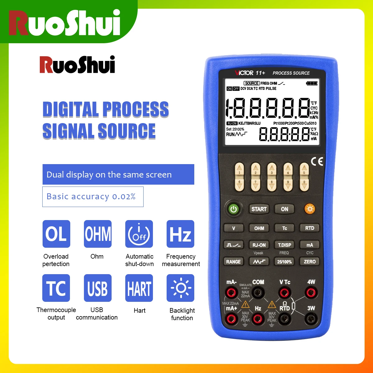 Victor 11+ Handed Tool Current Calibrator Process Instrument Process Signal Source Thermocouple Simulator Calibrator