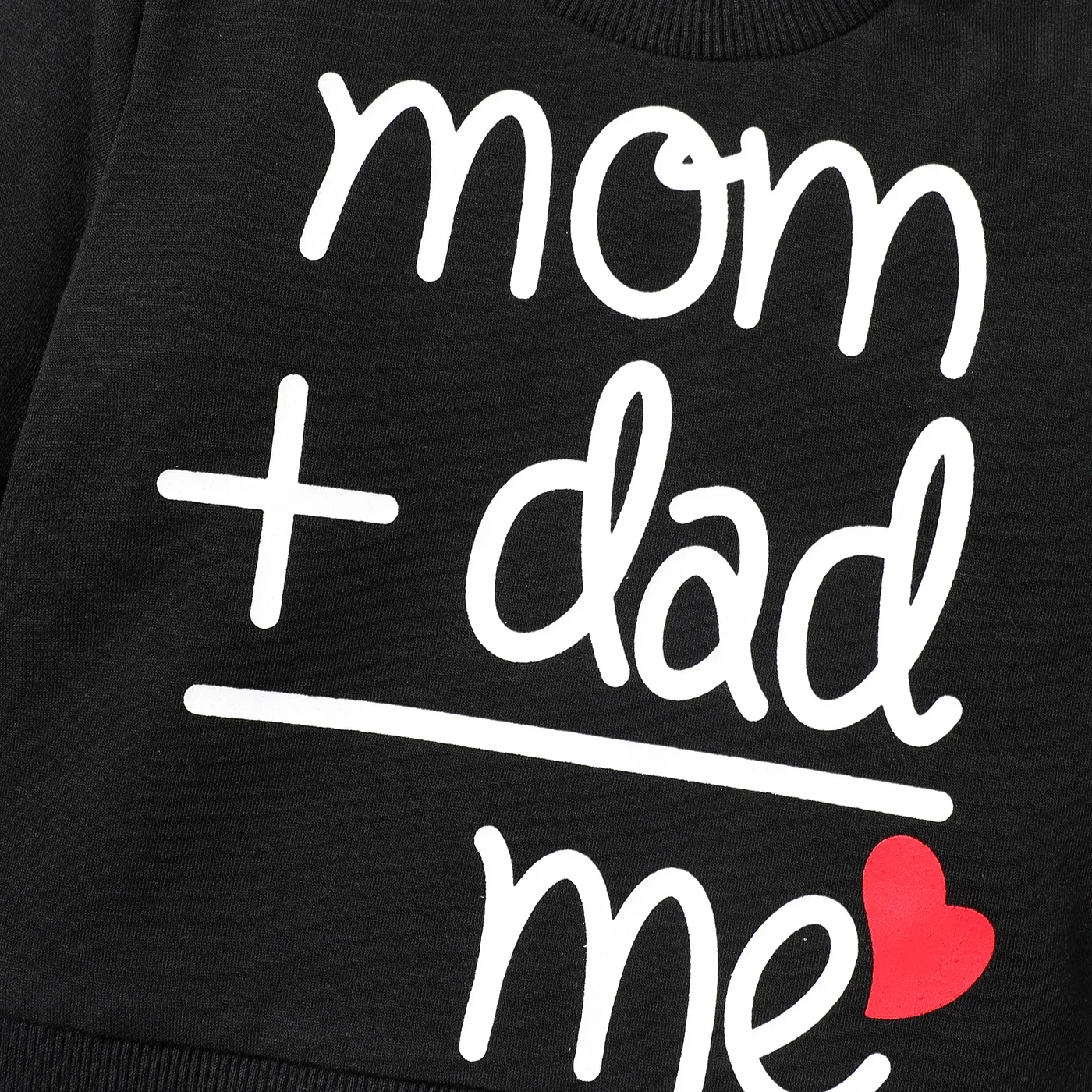 PatPat Baby Boy/Girl Heart & Letter Print Long-sleeve Sweatshirt Soft and Comfortable  Perfect for Outings and Daily Wear