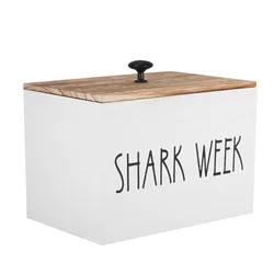 Cotton Pads Dispenser Laundry Room Storage Box Desktop Organizer Shark Week Bathroom Tampons