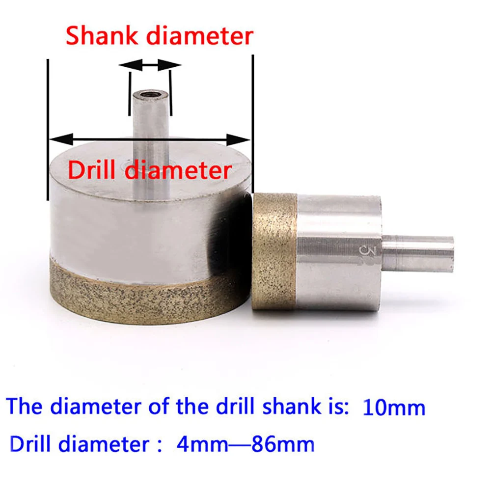 1 قطعة منشار ثقب الماس الملبد الأساسية مثقاب الخشب أداة 10 مللي متر عرقوب 4-86 مللي متر قطر الخزف الألياف الزجاجية بلاط السيراميك ثقب فتاحة #2