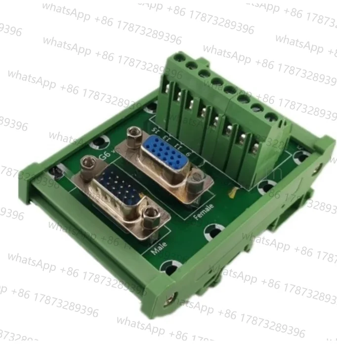 DB15 VGA Female Male D-SUB 15 Pin Port Signals Breakout PCB Board Screw Terminal Module Adapter Connector Din Rail Mounting