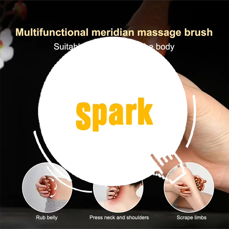 

Латунная бусина, массажная расческа Гуа Ша, меридианная щетка, ручка, точечная массажная щетка, прочный китайский спа-инструмент для акупунктурного массажа