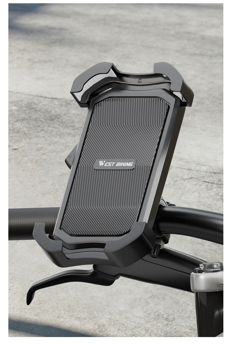 WEST BIKING Selbstverriegelnder Handyhalter für Fahrrad, Motorrad, E-Bike, universeller Anti-Rüttel-Handyhalter, Lenker-/Rückspiegelhalterung – Detail 15