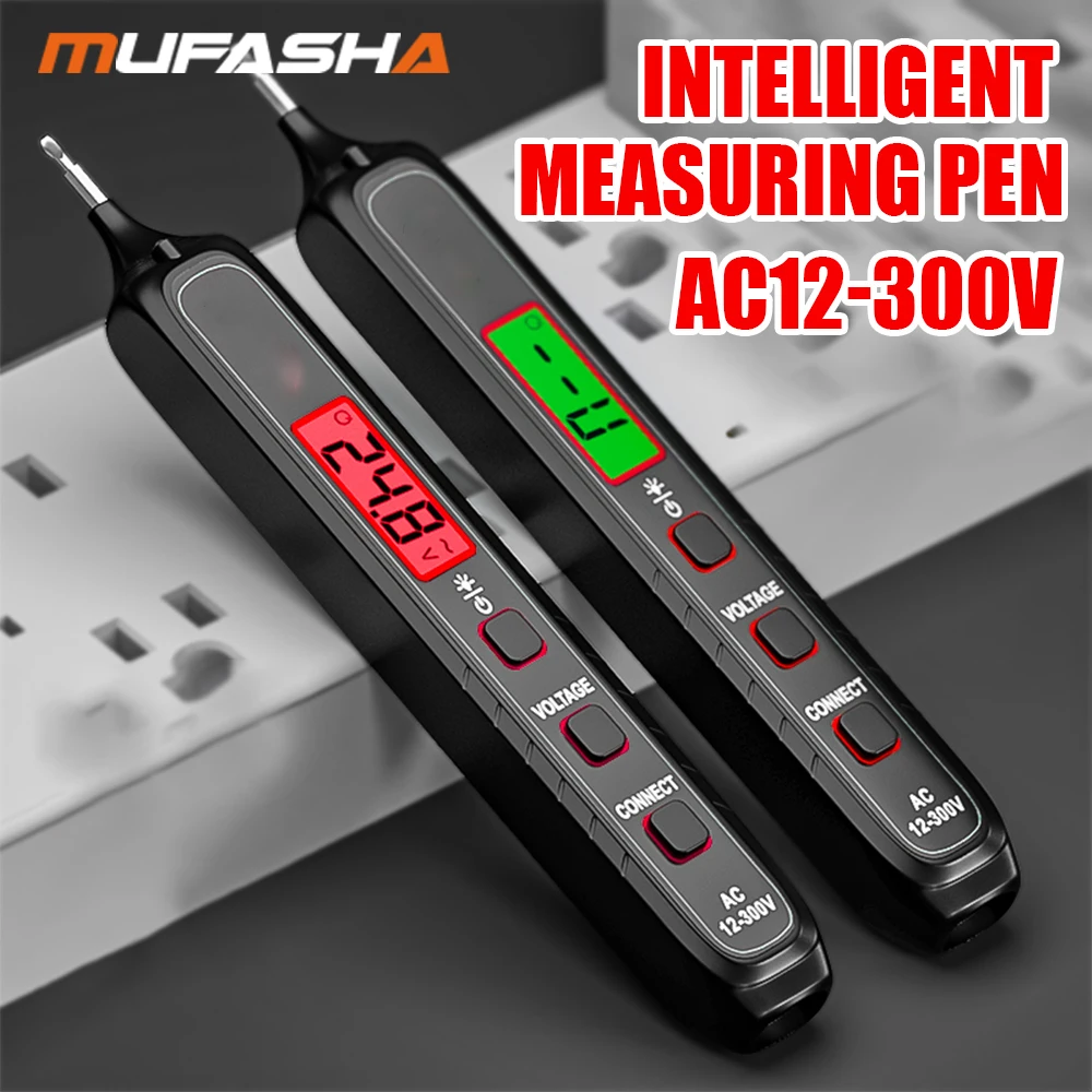 

MUFASHA AC 12-300V Smart Induction Tester Voltage Tester NCV Induction Wire Tester 50/200Hz Professional Electrician Tools