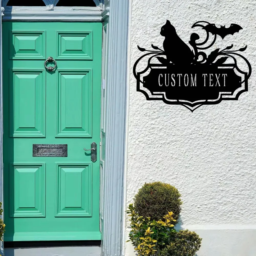 Spooky Distinctive Custom Halloween Metal Address Sign with Personalized House Number Ideal for Home Office Decor