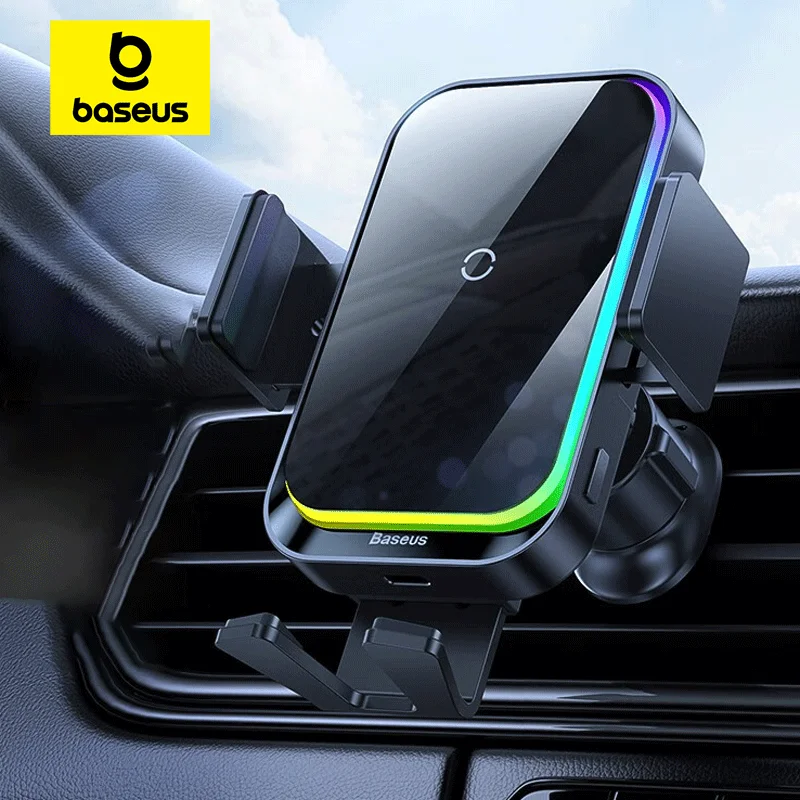 

Baseus 15W Car Phone Holder QI Wireless Charger for iPhone Samsung Xiaomi Fast Charging Car Mount Telephone Holder Car Accessory