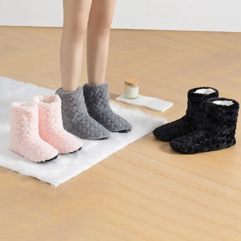 Sweet Heart Fluffy Slipper Socks Women Soft Sole Plush Indoor Shoes Winter Foot Warmer Fleece Floor Socks Snow