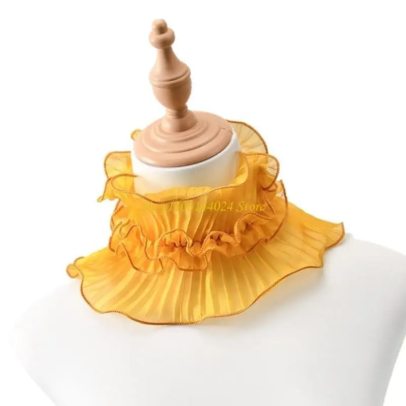 N5KE SCARF SCALLF wiosna Letni Kwirowy Projekt kołnierza z marszonym akcentem obrzeżnym