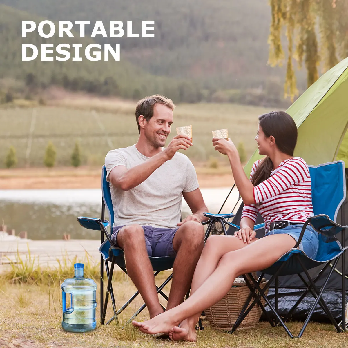 

Thickened Bucket Gallon Water Jug Portable Tank Reusable Fold Camping Container Blue Mineral Farm Storage Fitness