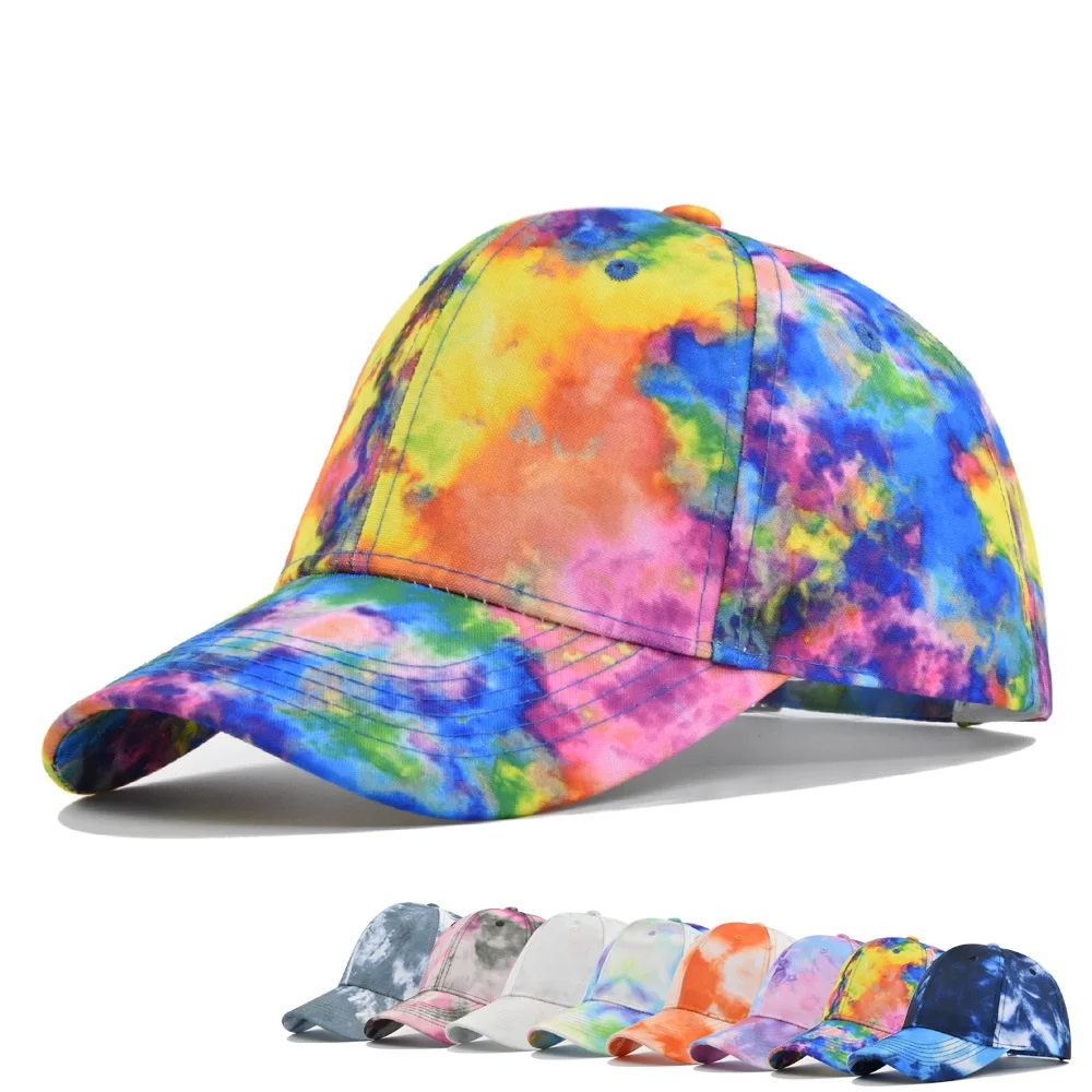 

Men Women Tie Dye Cap Multicolor Irregular Print Baseball Cap Male Female Teens Boys Girls Outdoor Streetwear Summer Caps Hats