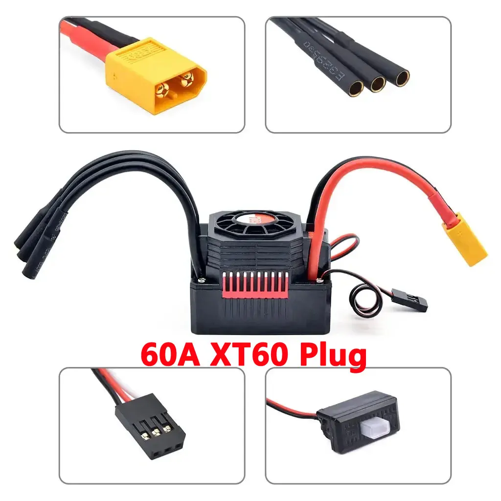 Overtref Hobby KK 3650 Combo waterdichte borstelloze motor 7700/6900/4500/3600/3100KV 3,175 mm as met 60A/120A ESC voor 1/10 RC auto