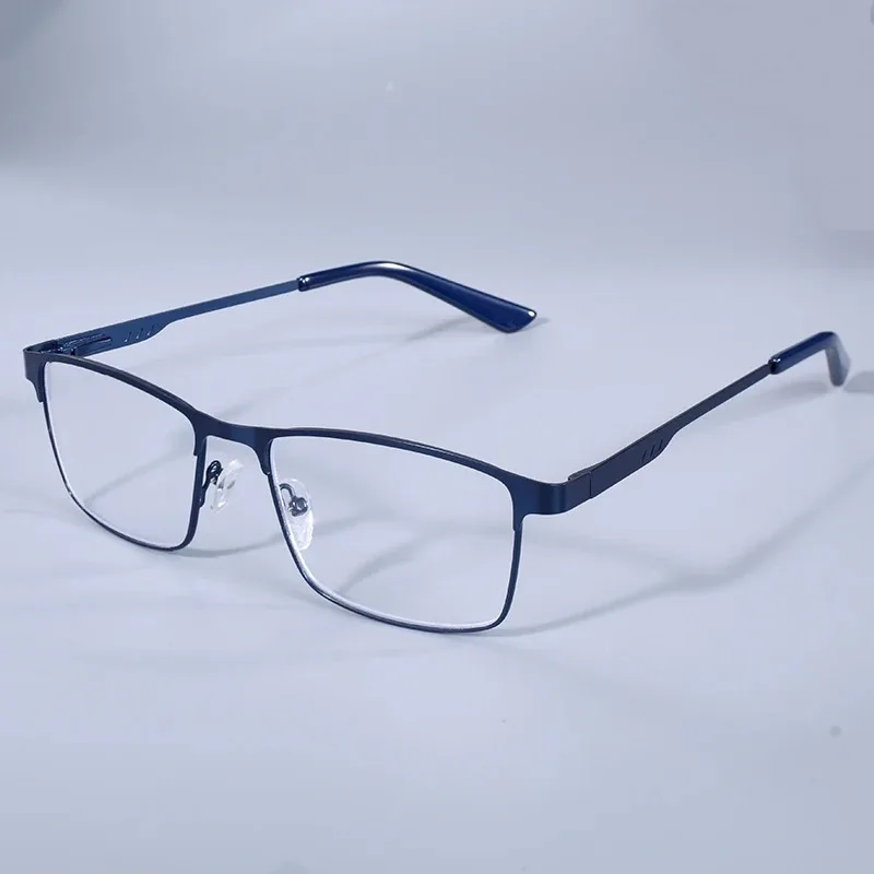 +0,75 1,25 1,5 1,75 2,0 2,25 2,75 Anti-Blaulicht Herrenbrille Quadratischer Metallrahmen Große Lesebrille Presbyopie-Brille Gafas Lectura – Detail 2