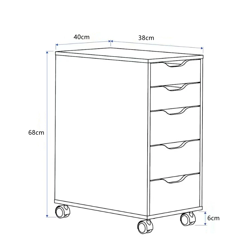 Neues Design Lagers chrank 5 Schubladen rollende Kommode für zu Hause