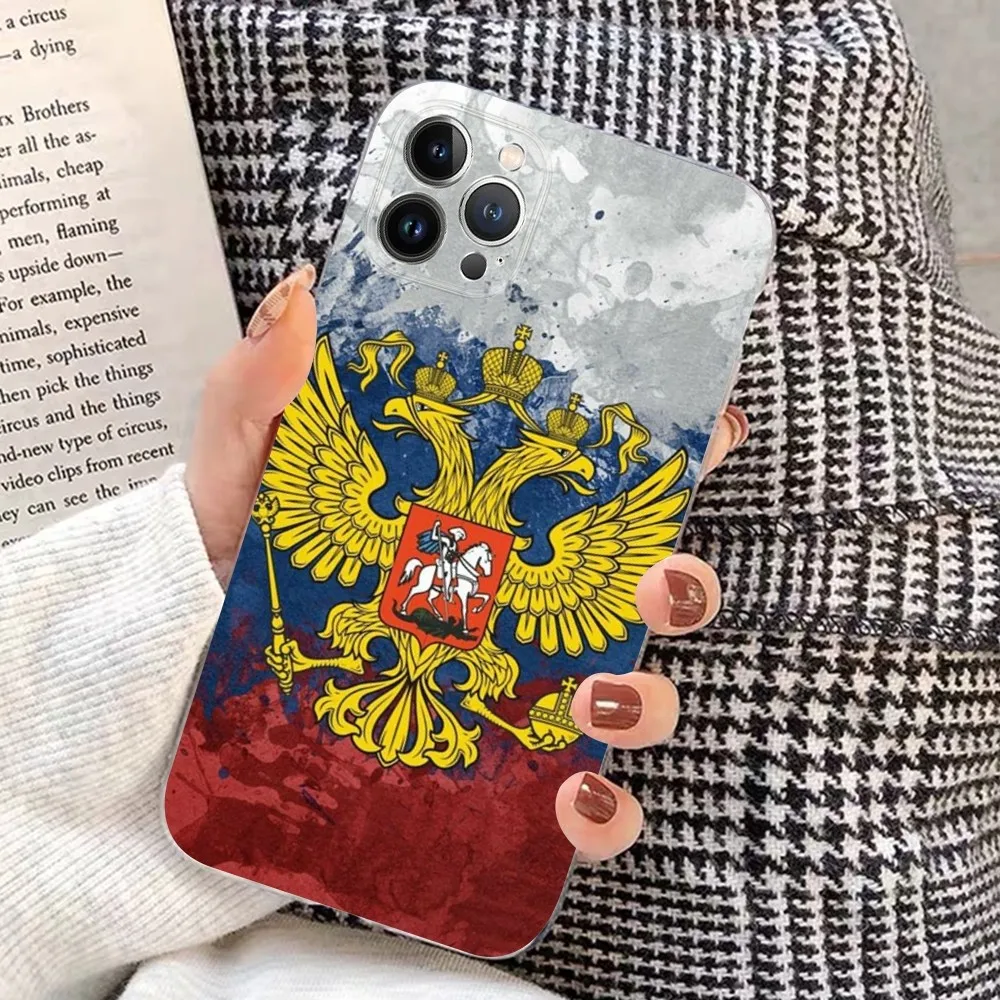 Russia Russian Flags Emblem Phone Case For iPhone 15 14 11 12 13 Mini Pro XS Max Cover 6 7 8 Plus X XR SE 2020 Funda Shell