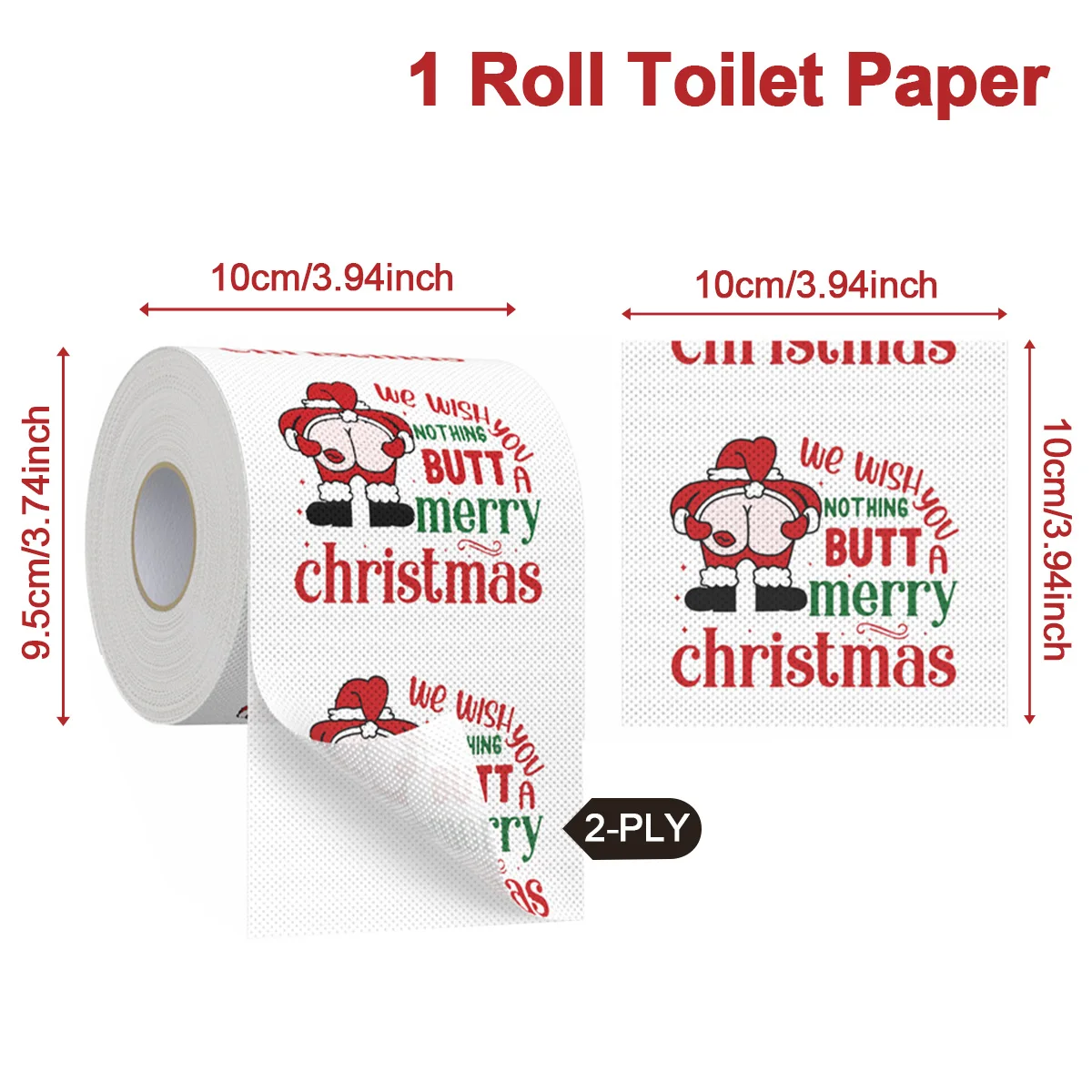 Rollo de papel higiénico navideño, Feliz Año Nuevo 2026, suministros navideños, rollo de pañuelos de Navidad, servilleta, herramienta de cocina, decoración del hogar, Año Nuevo