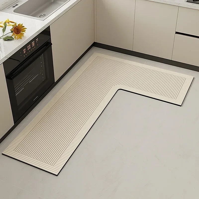 

Kitchen PVC Waterproof Long Strip Carpet Oil-proof Easy To Clean Wipeable Wash-free Area Rug Soft Leather Non-slip Foot Mat 주방카펫