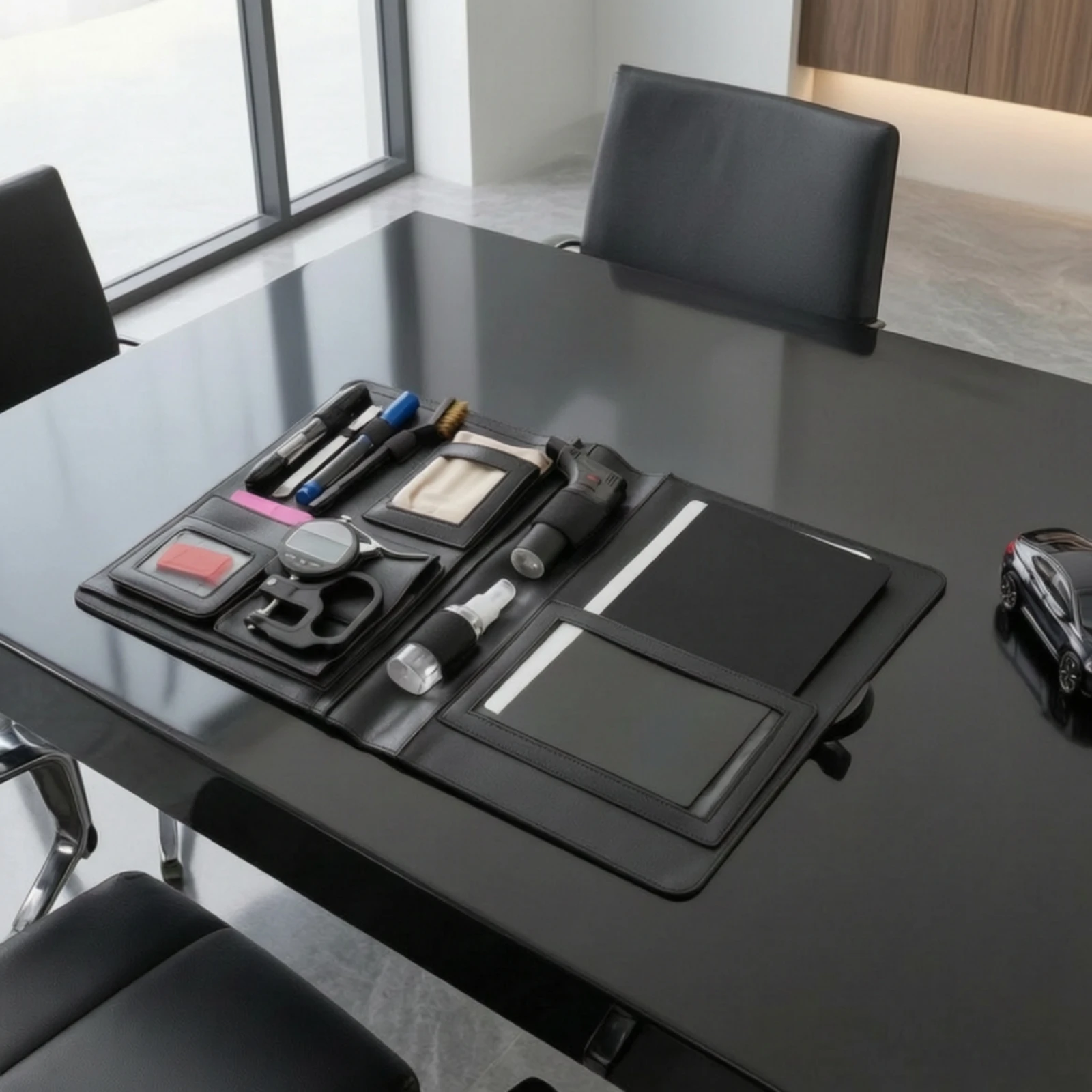 Film Testing Case Compact Tool Organizer with Elastic Loops for Installers, on-Site Presentations, Shop Displays