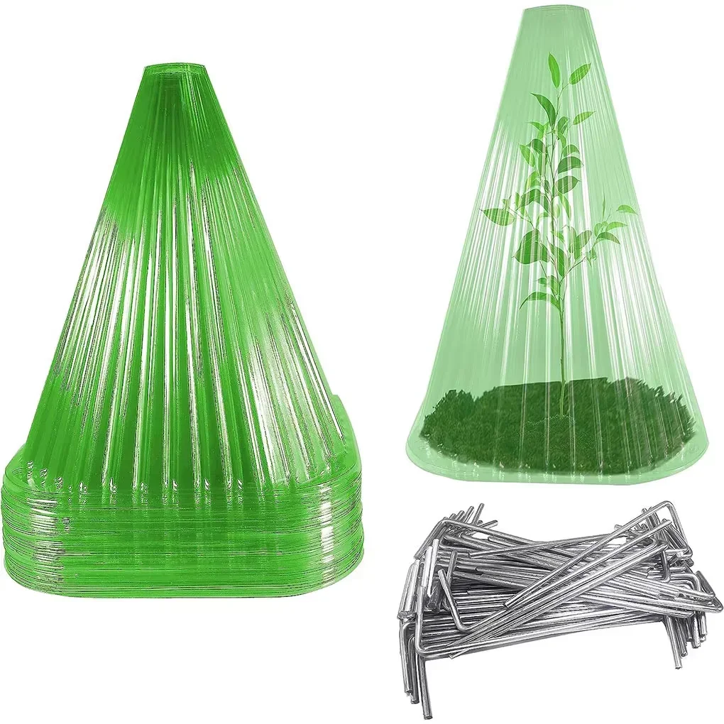 

30pcs Garden Plant Cloches Cover Reusable Square Plant Growth Box Against Snails/weather Influences Green Plant Protection Cover